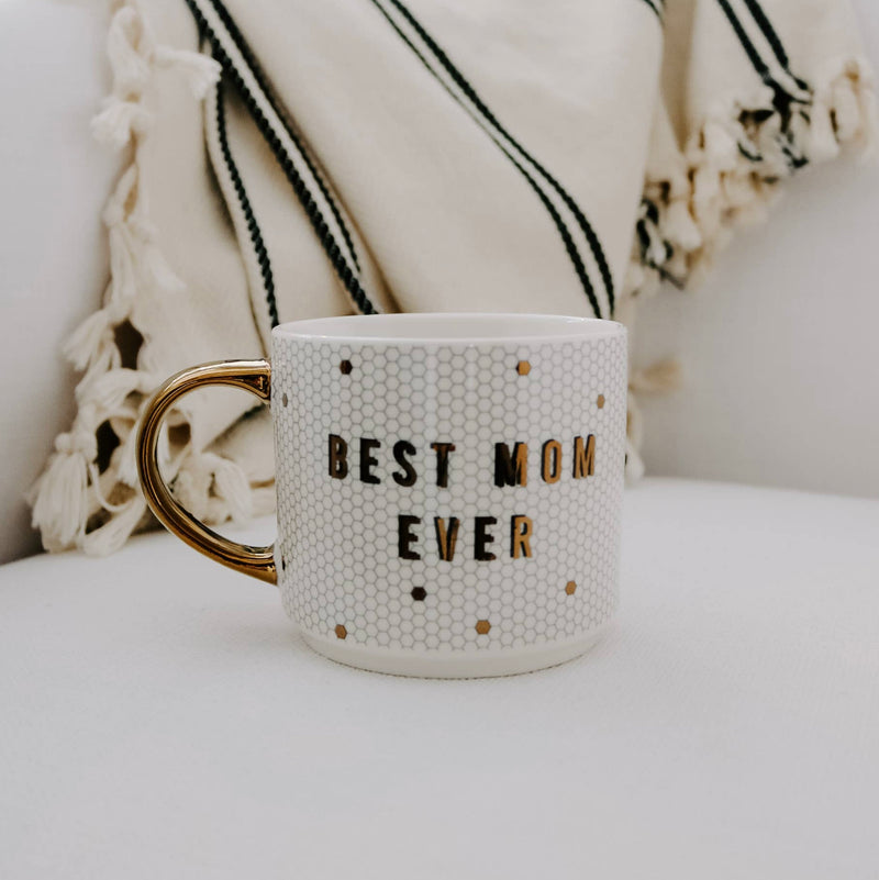 Best Mom Ever Gold Embellished Large Coffee Mug