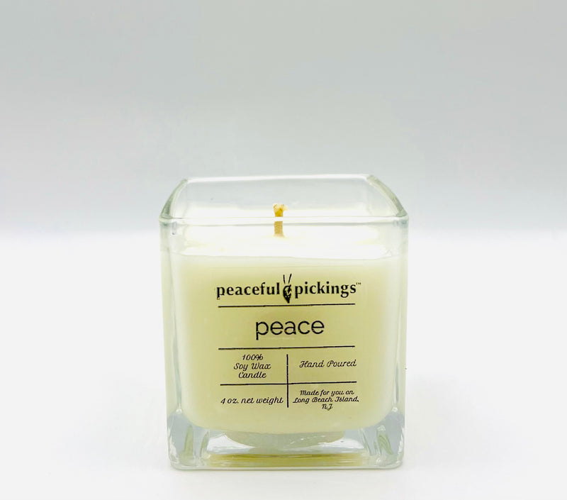 PEACE-Soy Candle in Glass Cube